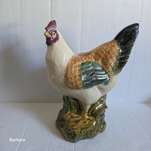 Vintage French Majolica Chicken/Hen Figurine
